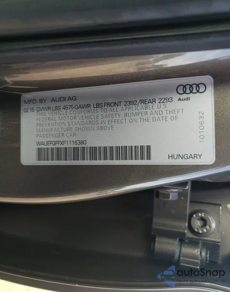 2015 Audi A3 Premium Plus из США, поврежденный, VIN WAUEFGFFXF1116380